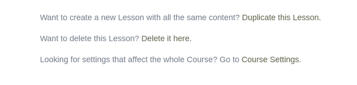 Screenshot of duplicate and delete lesson options