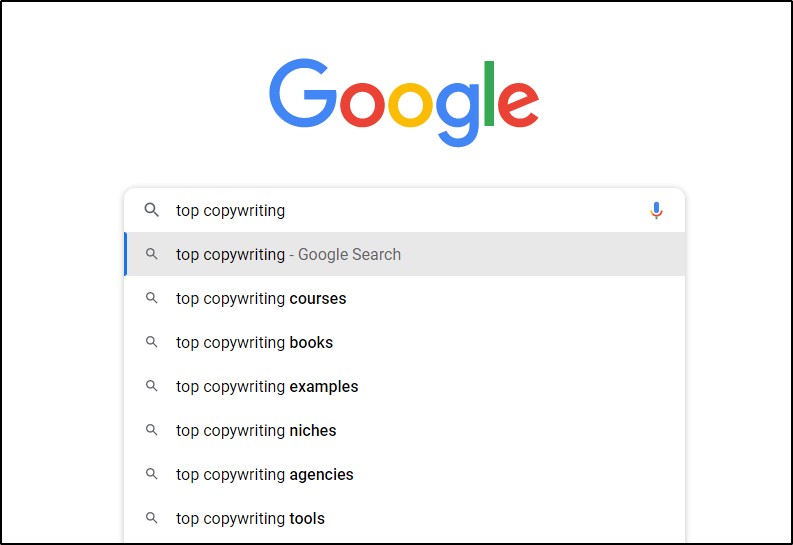 Google search -top copywriting