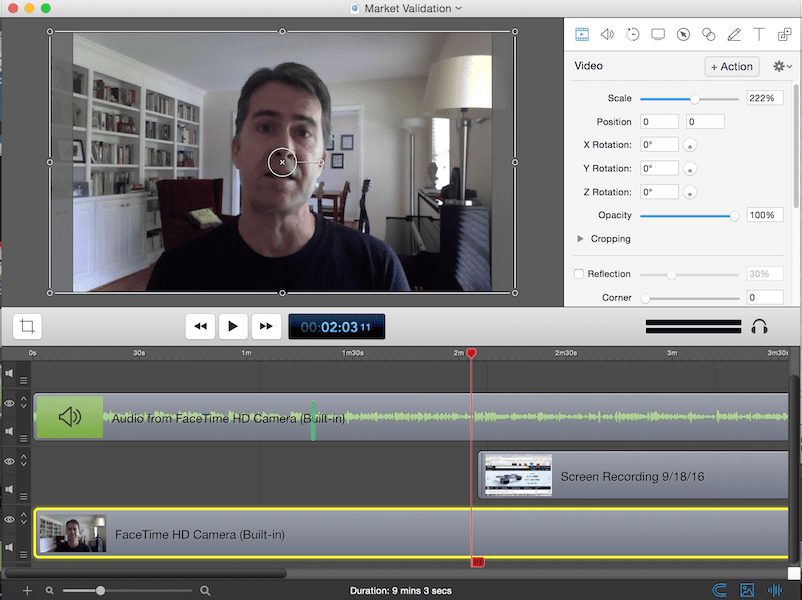 Screenflow editing interface for best screen recording software concept