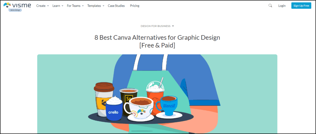 Visme post -"8 Best Canva Alternatives for Graphic Design"