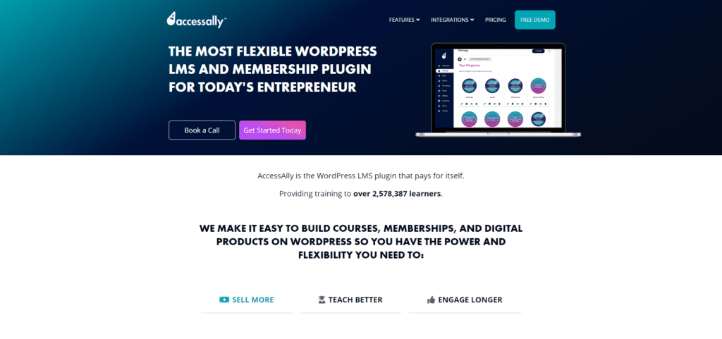 AccessAlly online course platform homepage screenshot