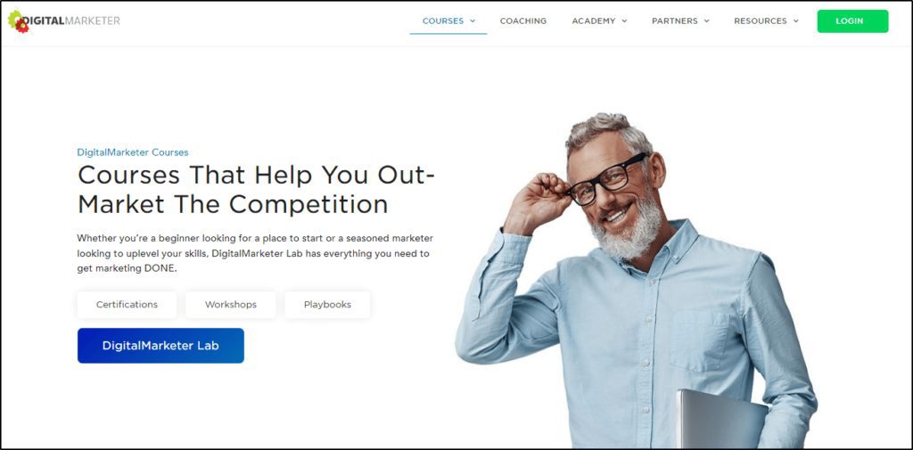 DigitalMarketer's "Courses That Help You Out-Market the Competition" course page