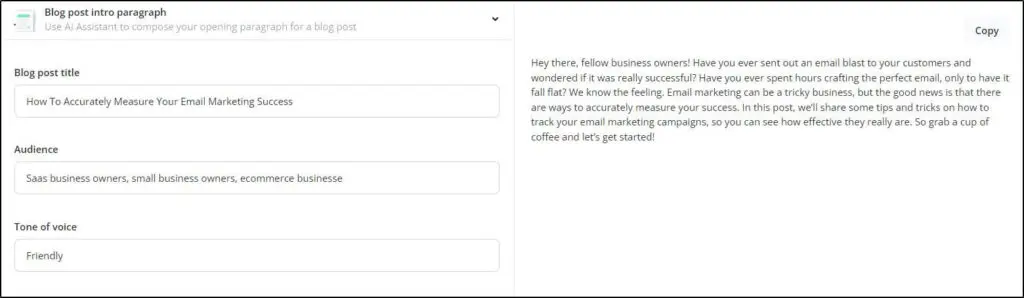 Blog post written with AI