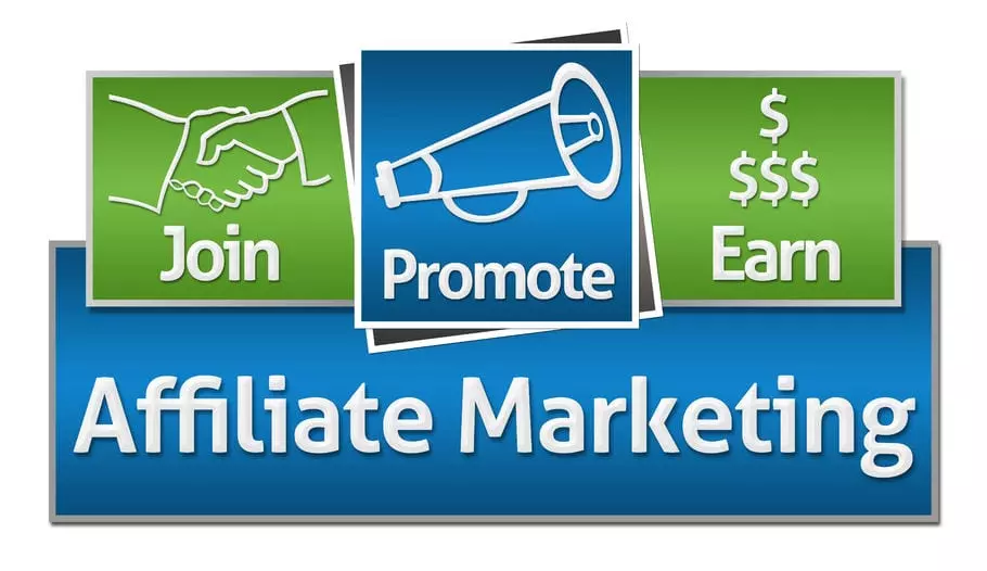 affiliate marketing green blue squares