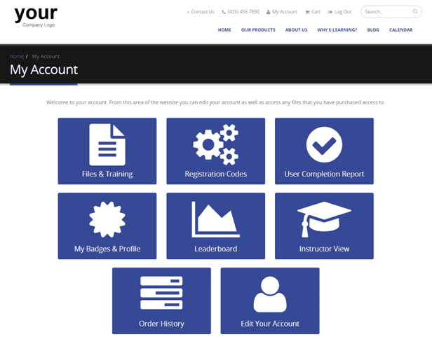 Screen shot of LearningCart admin panel