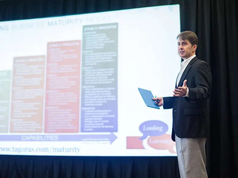 Photo of Jeff Cobb speaking for start hosting seminars concept