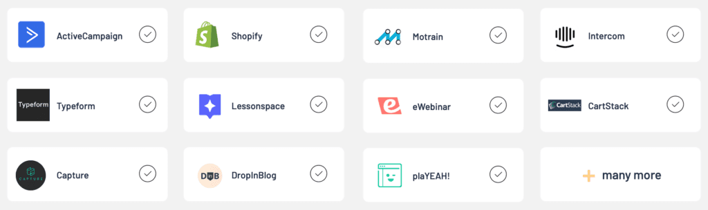 Logos of apps in the Thinkific App Store.