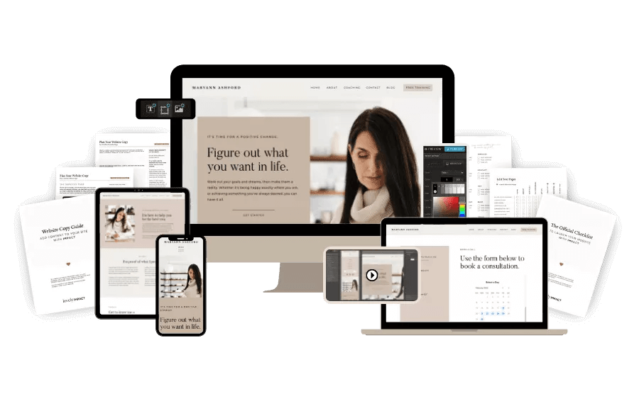 Laptop screen, ipad screen, iphone screen showing all the items you get from a  subscription