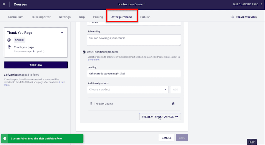 Red box around After Purchase

Hand tool on PREVIEW THANK YOU PAGE