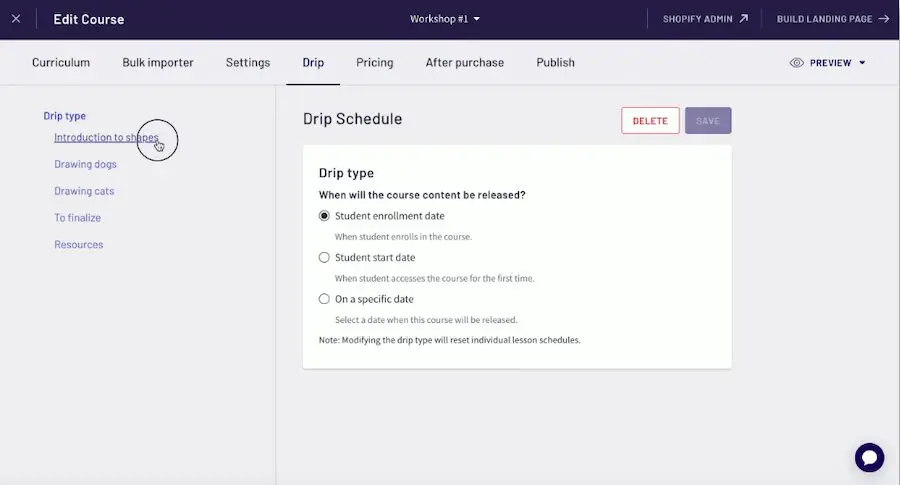 hand tool pointing to Introduction to shapes