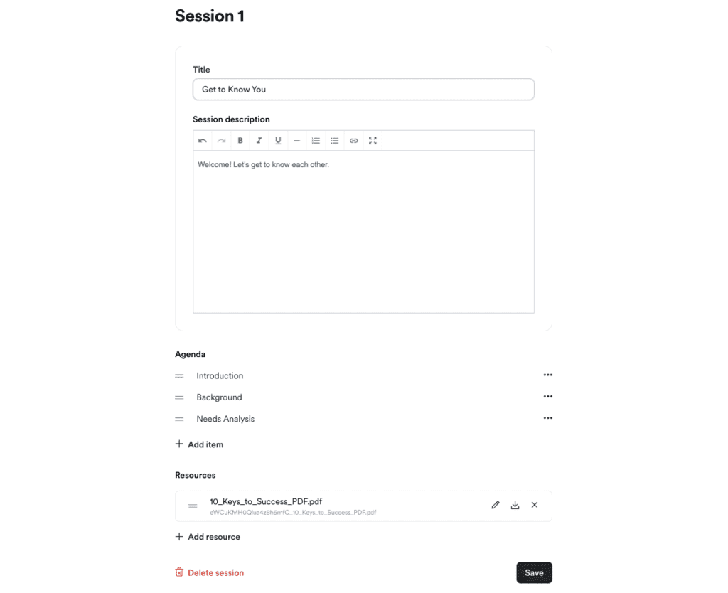 Session 1
Title 
Session description
Agenda
Resources
Save