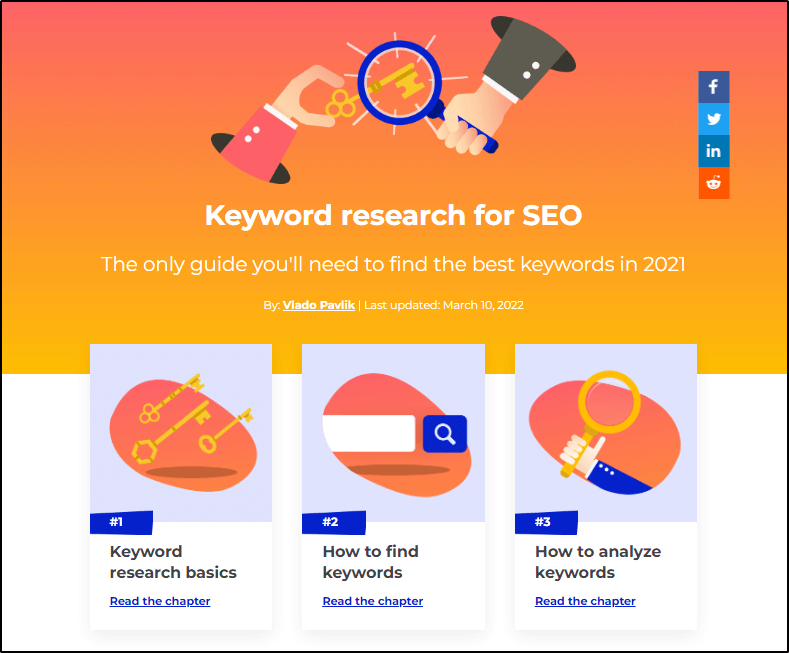 Guide in Mangools, "Keyword Research for SEO: The only guide you'll need to find the best keywords in 2021"