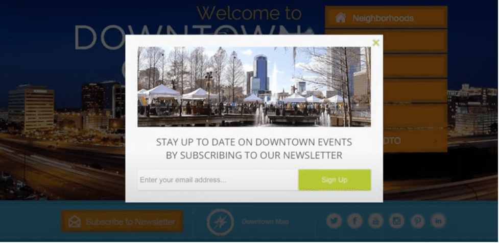 Screenshot of a lightbox campaign