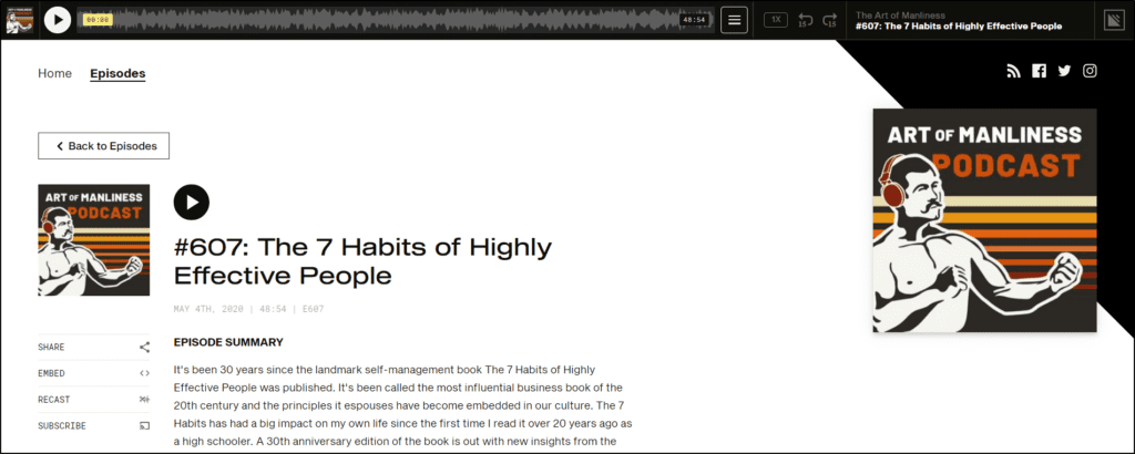 Art of Manliness Podcast Episode #607: The 7 Habits of Highly Effective People