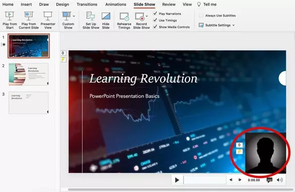 PowerPoint slide with camera input 