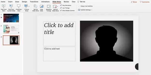PowerPoint editing screen