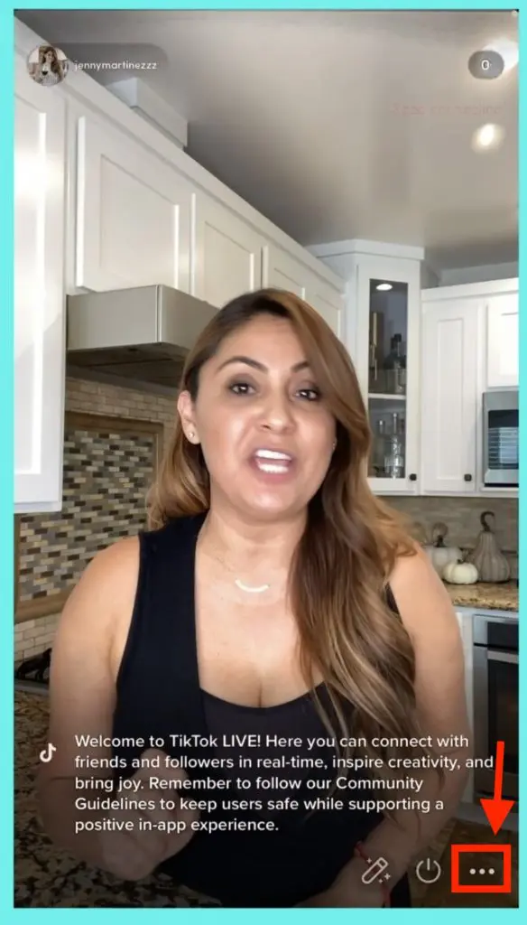 TikTok how to go LIVE three dots