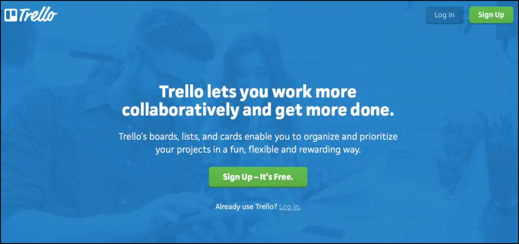Trello home page