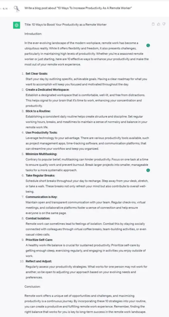 a blog post about 10 ways to increase productivity as a remote worker with an intro and 10 steps