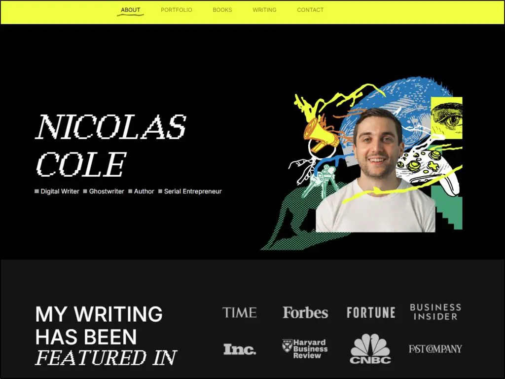 To show Nicolas Cole's homepage
