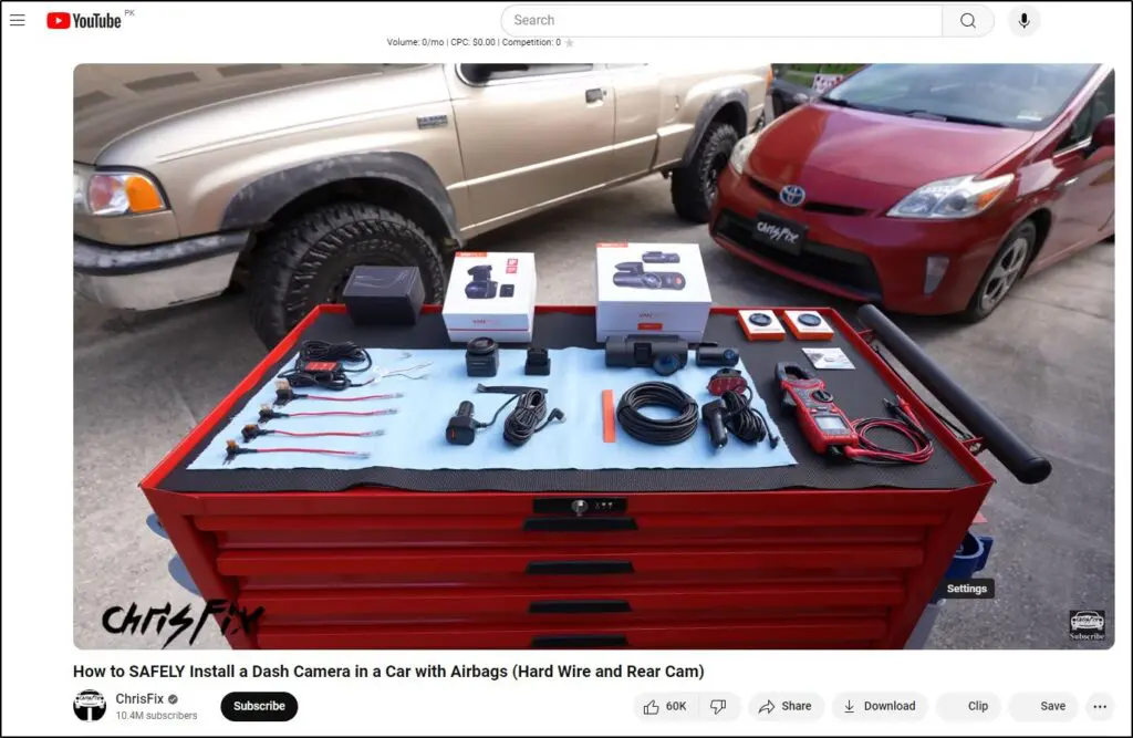 Two cars with dash camera pieces on Chris Fix channel