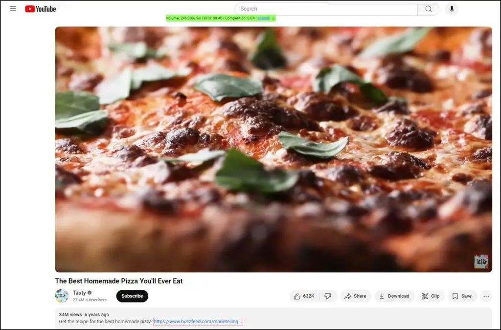 pizza with fresh basil on Tasty YouTube Channel