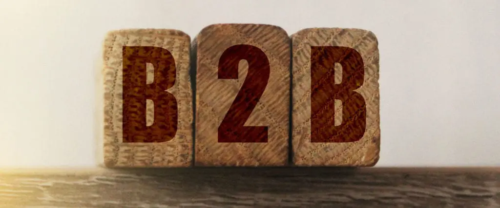 B2B on wooden blocks. Business-to-business concept.