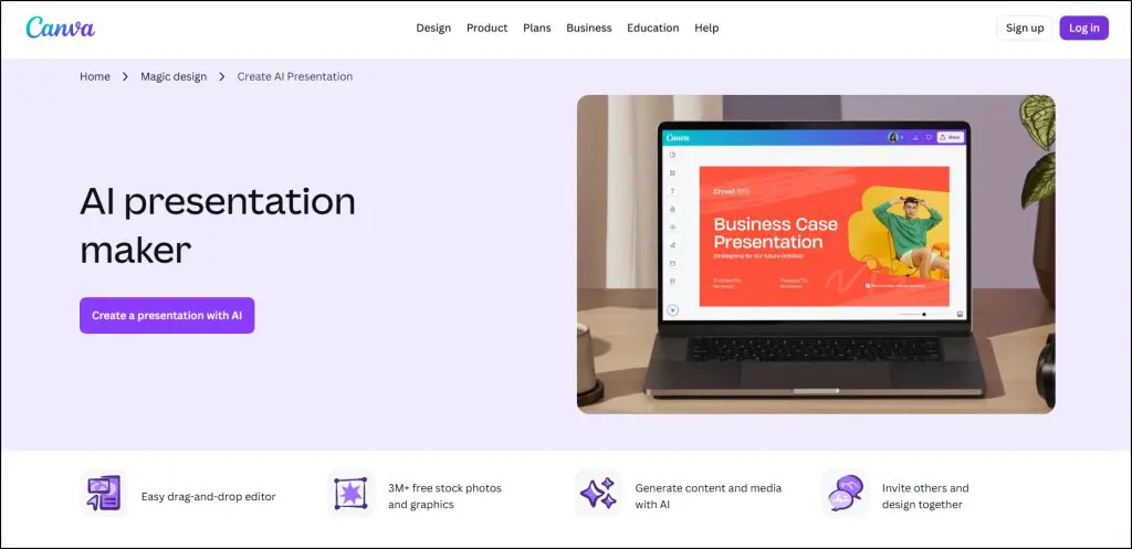 canva ai presentation designer