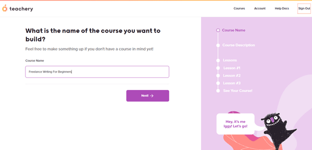 What is the name of the course you want to build.