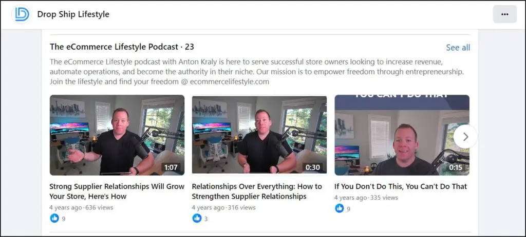 The eCommerce Lifestyle Podcast video thumbnails