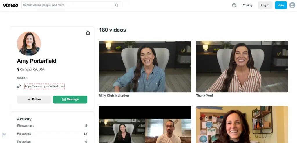 Amy Porterfield videos with thumbnail images