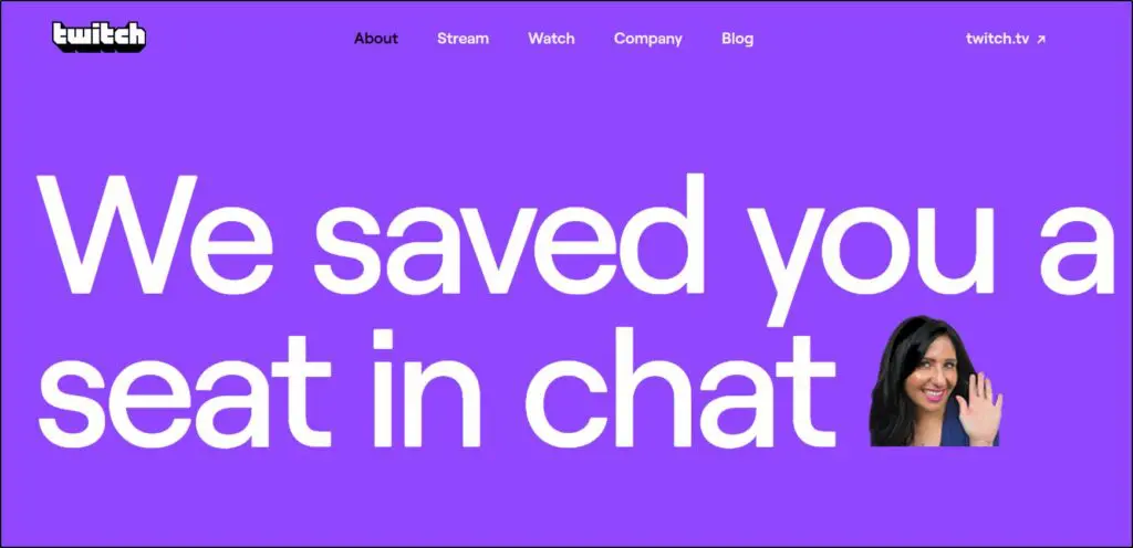 twitch homepage: We saved you a seat in chat