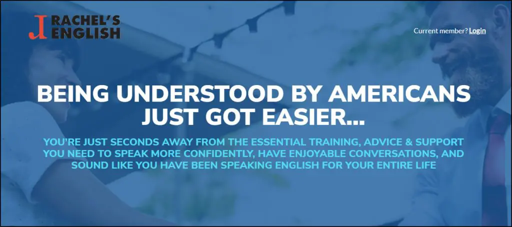 Thinkific Membership Site Example #1: Rachel’s English Academy home page