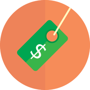 Dollar sign on orange background