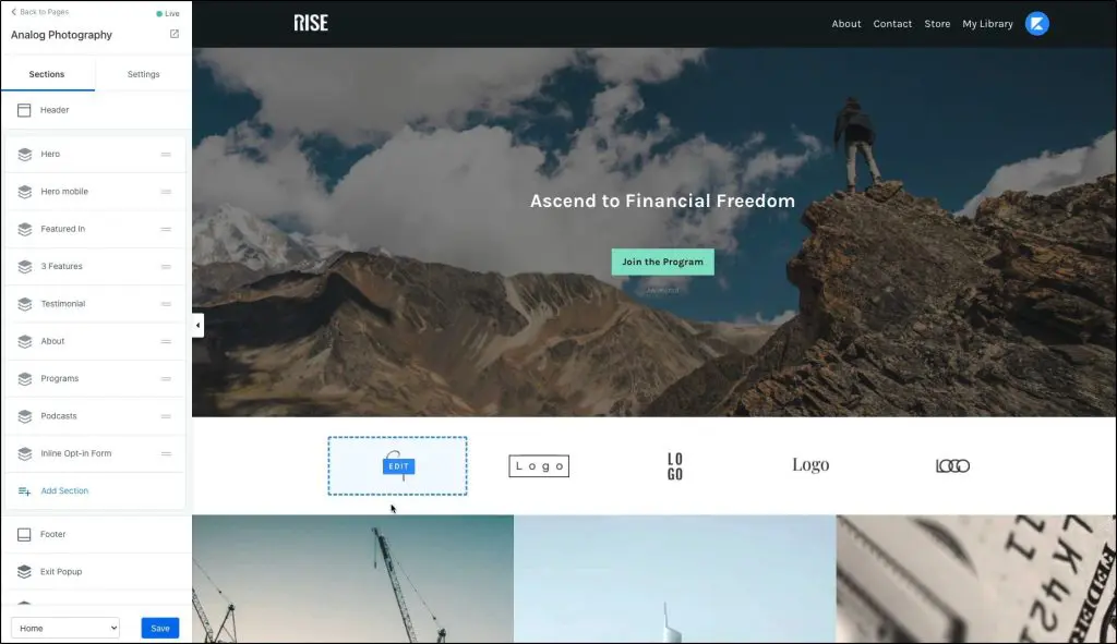 kajabi website builder 2025