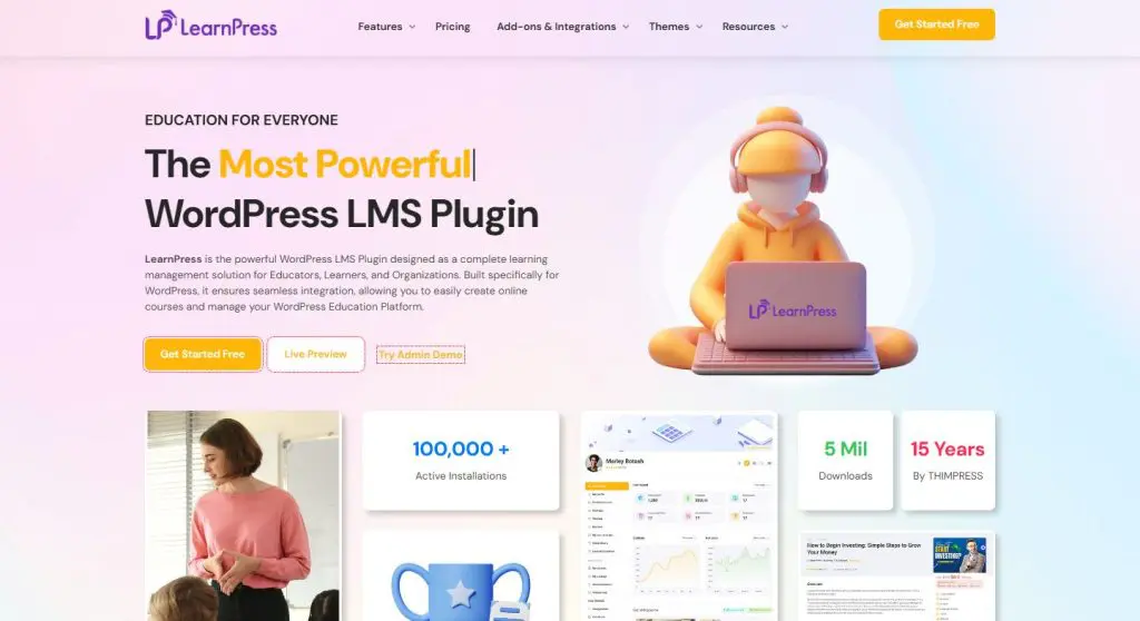 learnpress homepage