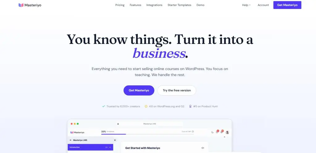masteriyo homepage
