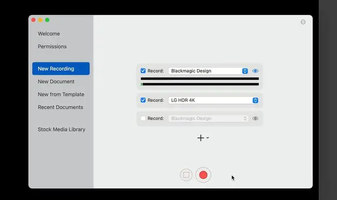 Screenflow for new recording