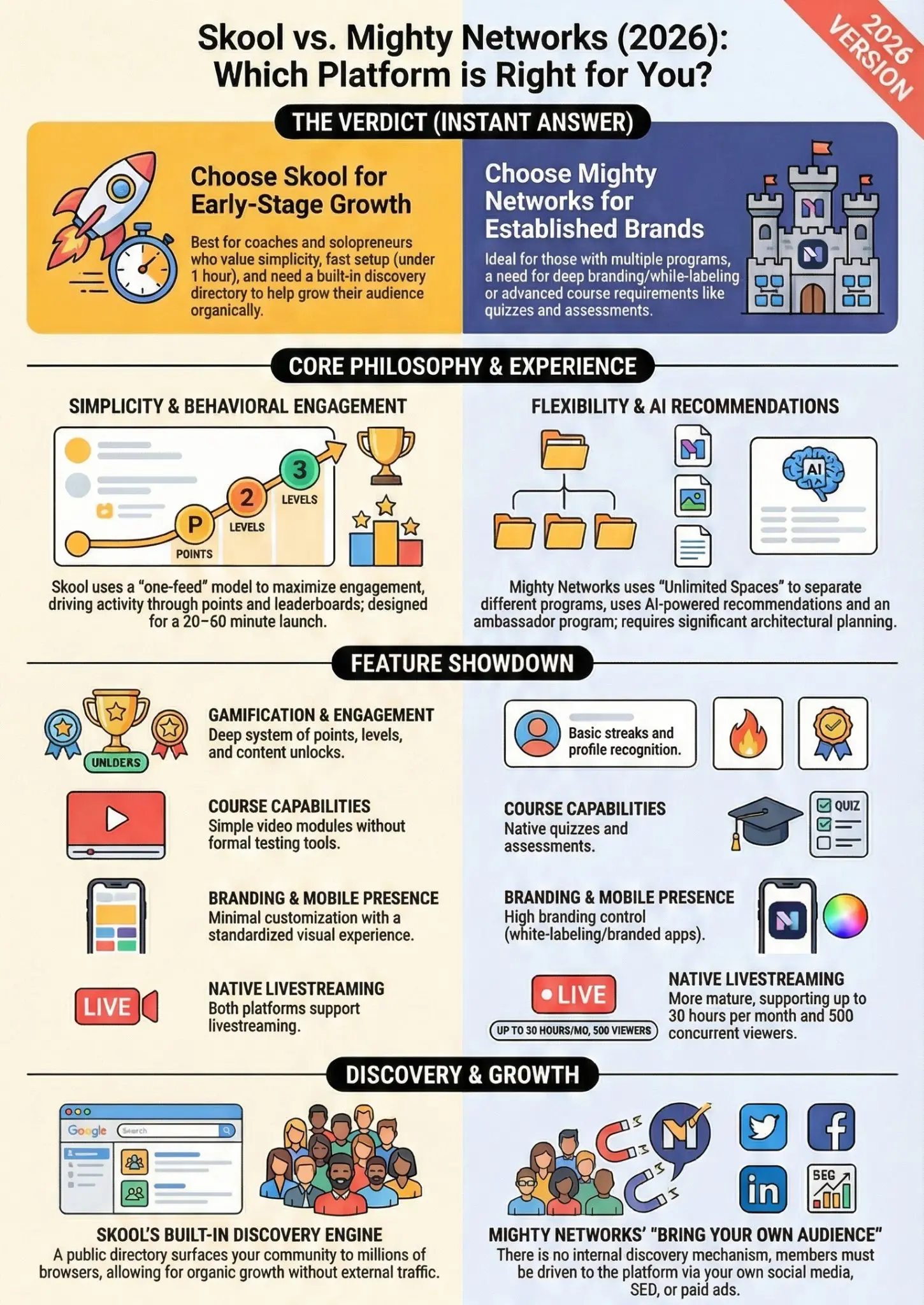 skool vs mighty networks infographic