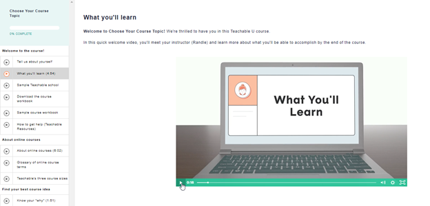 Teachable course page