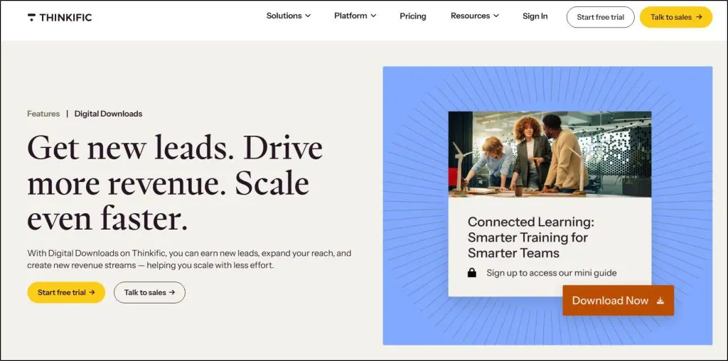 thinkific digital downloads