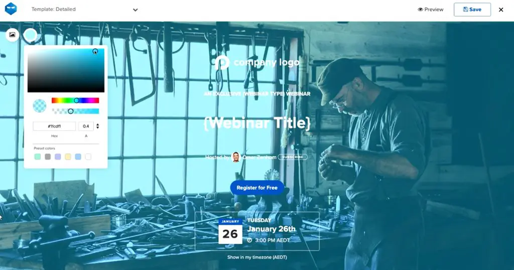 Immersed man working in his tool shop space