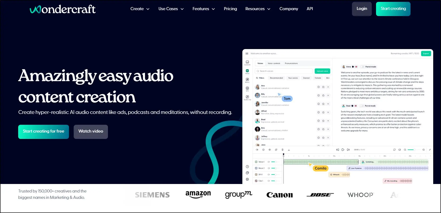 wondercraft ai audio studio and podcast generator