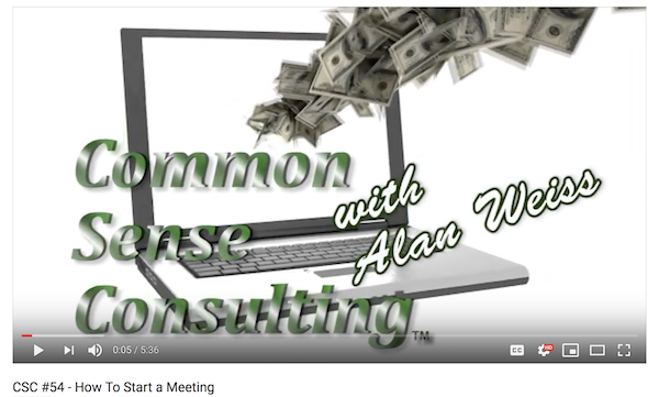 Screen shot from opening of an Alan Weiss Common Sense Consulting video