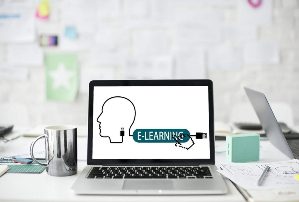 Photo of e-learning graphic on a laptop