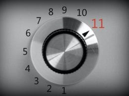 Amplifier dial turned to 11 for "Aplify your content" concept