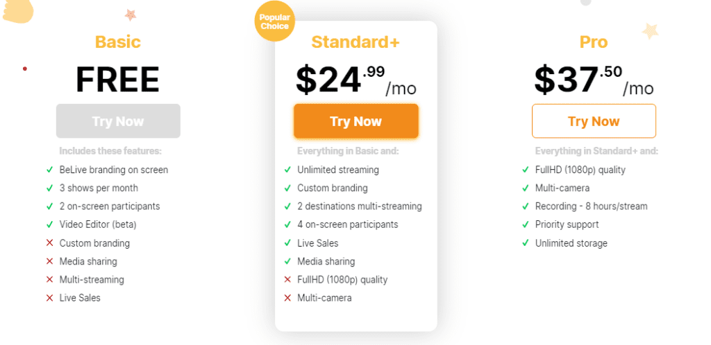 Be.Live Pricing and Free Trial
