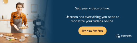 Uscreen "Sell your videos online. Uscreen has everything you need to monetize your videos online" graphic