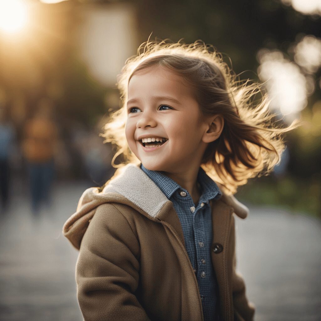 image of a child smiling outdoors