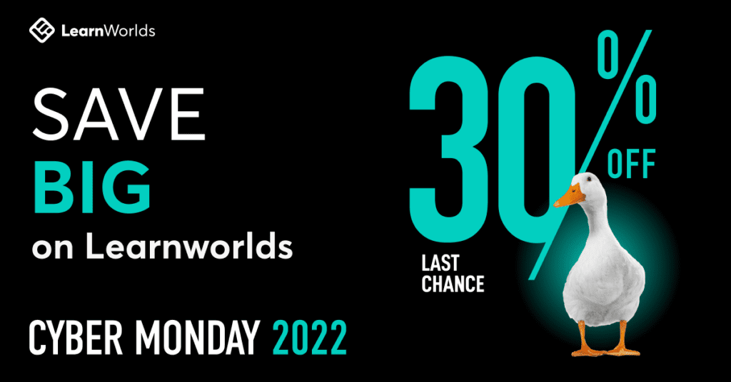 LearnWorlds Cyber Monday - Save 305 on annual plans
